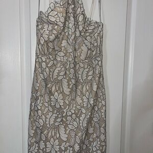 Elegant Cream Floral Lace Dress